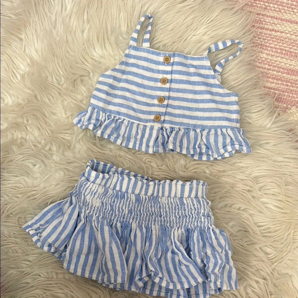 Cat & Jack Blue and White Diaper Covers with Ruffled Accents